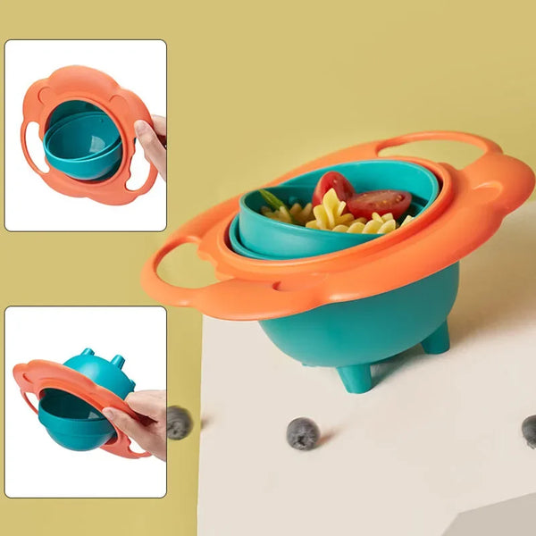 Cartoon 360° Spill-Proof Gyro Feeding Dish